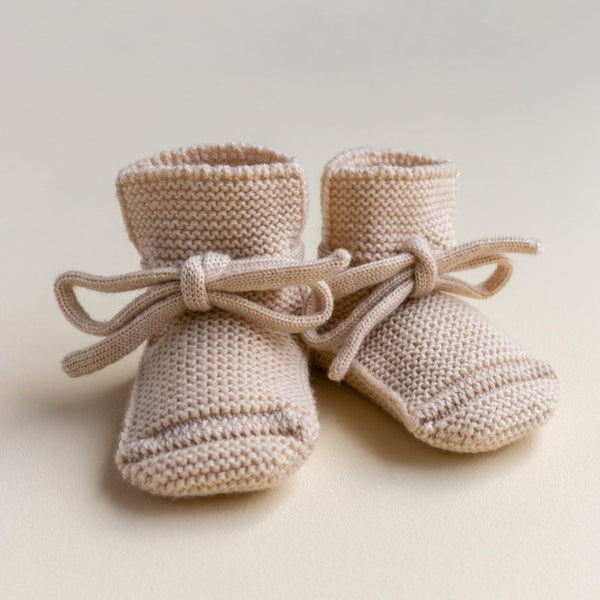 Merino Wool Baby Booties (Oat)