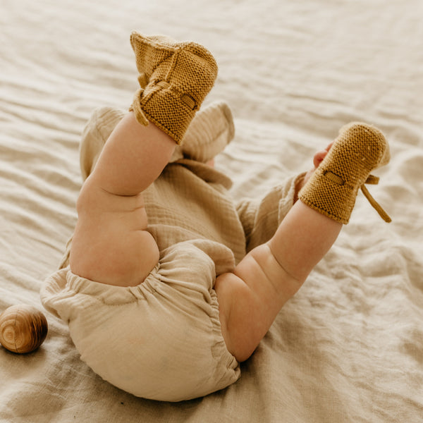 Merino Wool Baby Booties (Ochre)