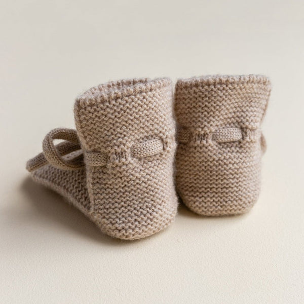Merino Wool Baby Booties (Sand)