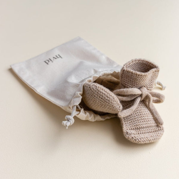 Merino Wool Baby Booties (Sand)