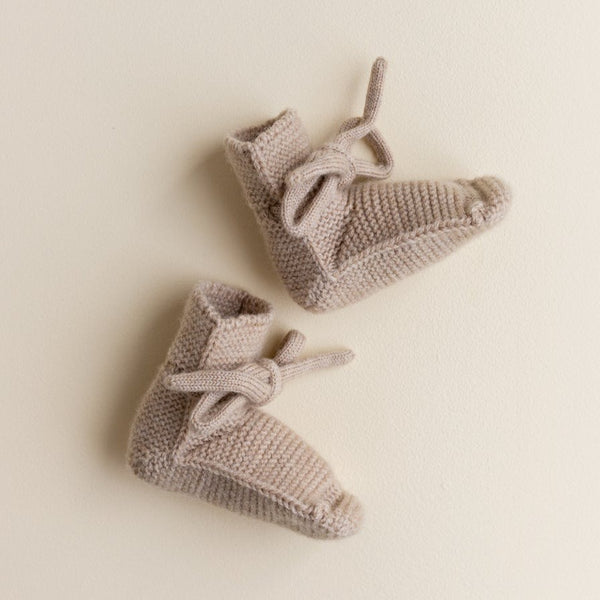 Merino Wool Baby Booties (Sand)
