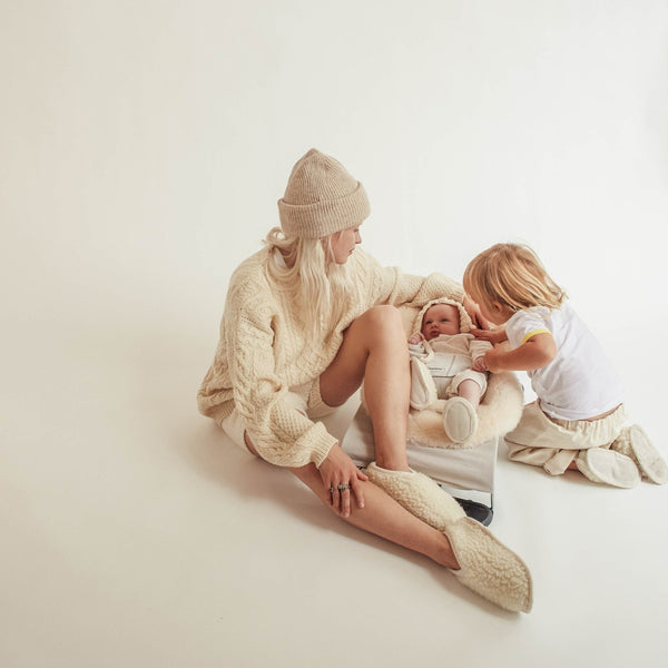 MAMA Bini Merino Wool Slippers (Milk)
