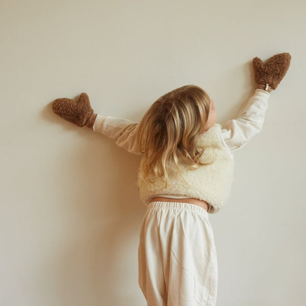 Bini Merino Wool Baby Mittens on a String (Bruno)