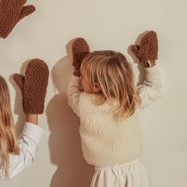 Bini Merino Wool Baby Mittens on a String (Bruno)