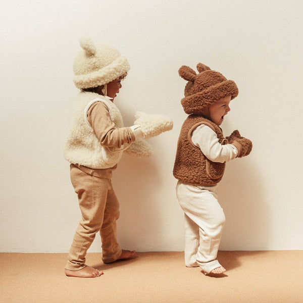 Bini Merino Wool Baby Mittens on a String (Bruno)