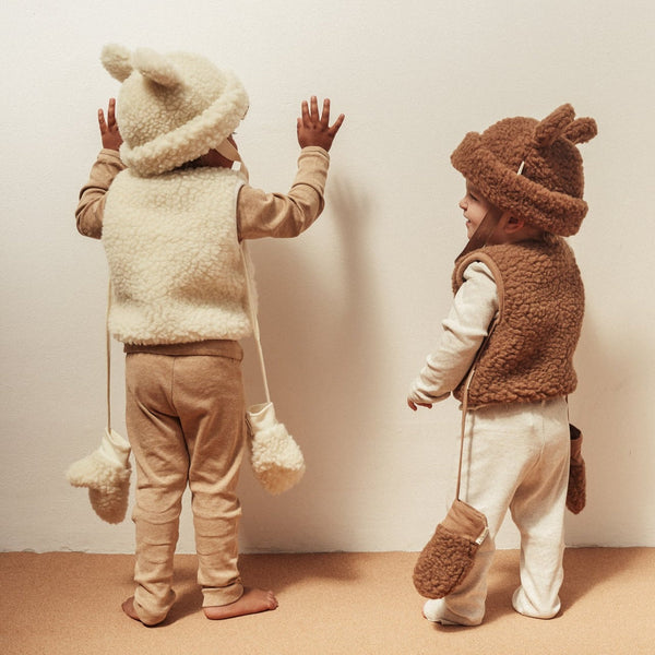 Bini Merino Wool Baby Mittens on a String (Bruno)