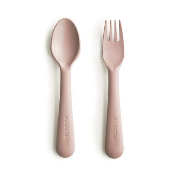 Mushie Fork + Spoon (Blush)