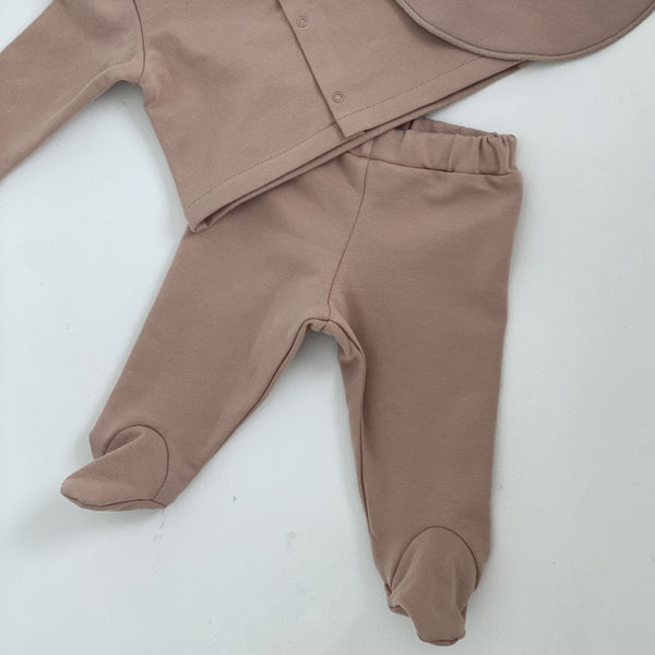 Carla Baby Footed Leggings (Biscuit)