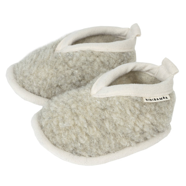 Bini Merino Wool Baby Booties (Cloud)
