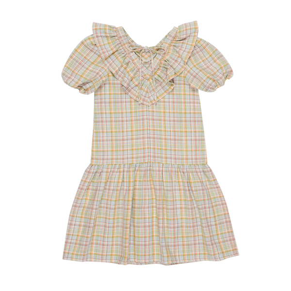 Constanza Frilled Checked Midi Dress