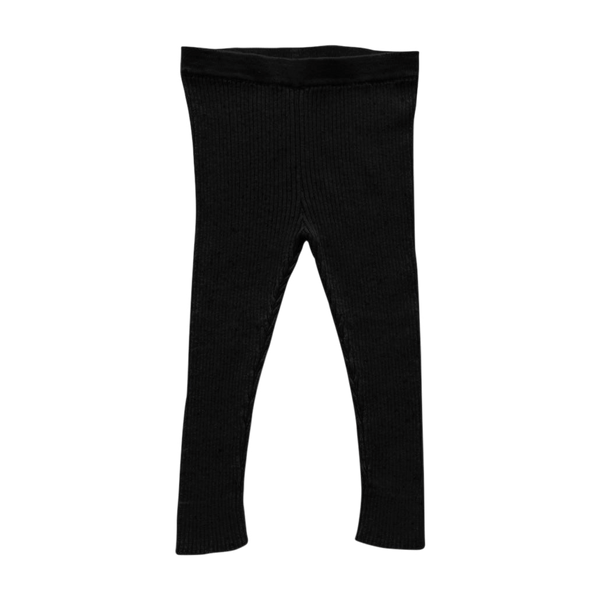 Exclusive Noa Cotton Ribbed Knit Leggings (Black)