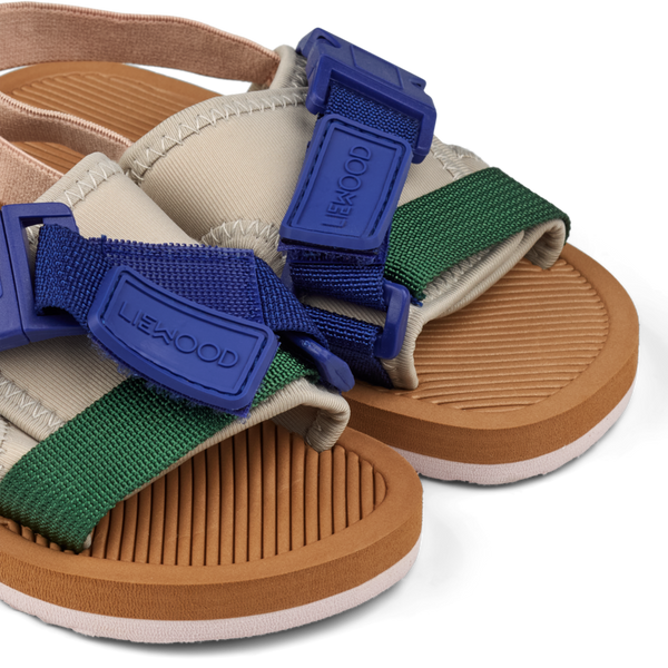 Dax Strappy Velcro Slider Slingback Sandals (Multi Mix)