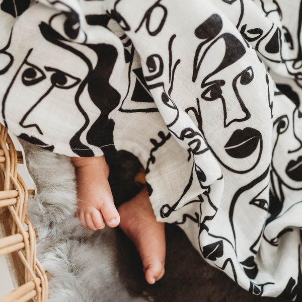 Etta Sensory Drawing Range Muslins 3 Pack (Black & White)