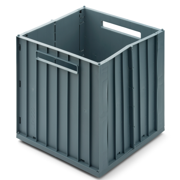 Elijah Collapsible Storage Box with Lid (Whale Blue)