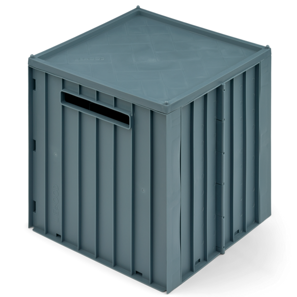 Elijah Collapsible Storage Box with Lid (Whale Blue)