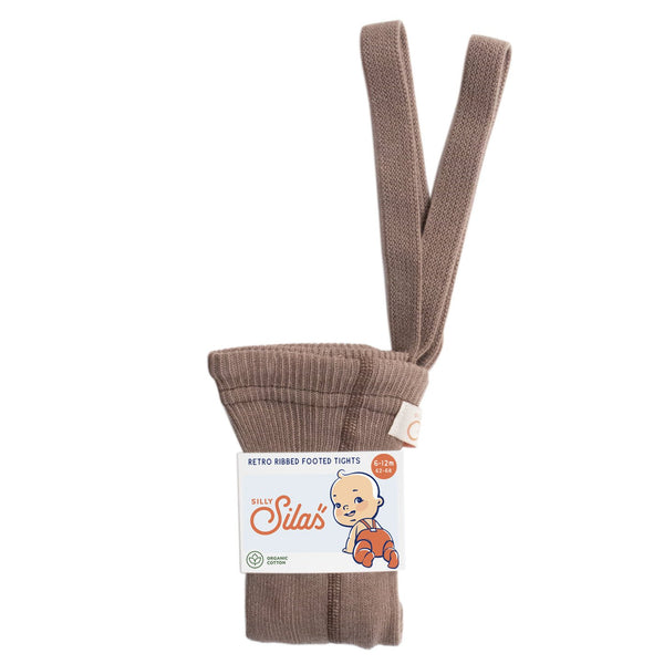 Silly Silas Unisex Rib Tights with Braces (Granola)