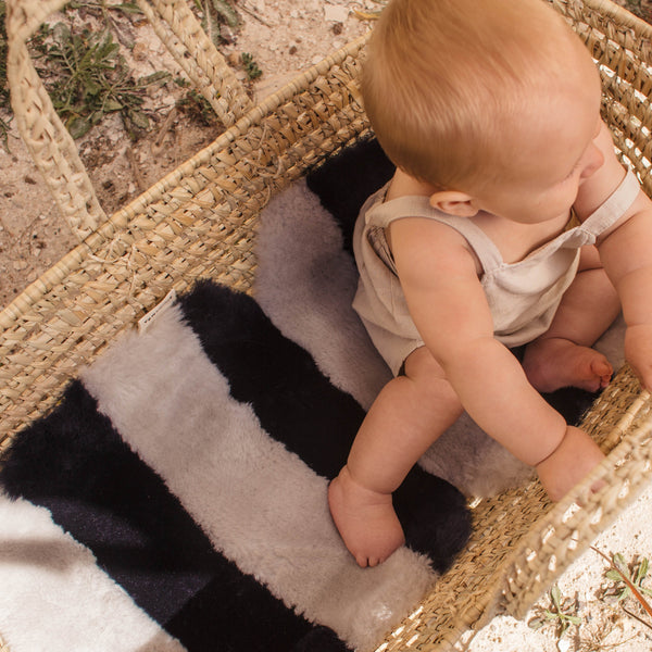 Striped Sheepskin Snuggler (Half Moon)
