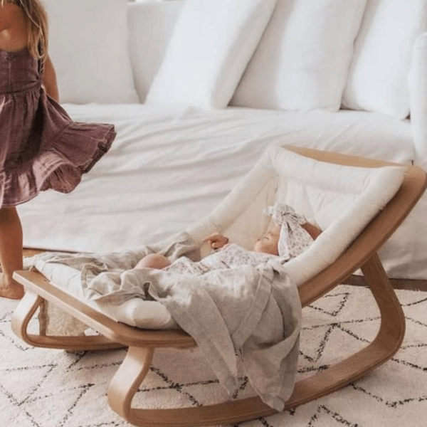 Charlie crane levo baby rocker in store beech and white