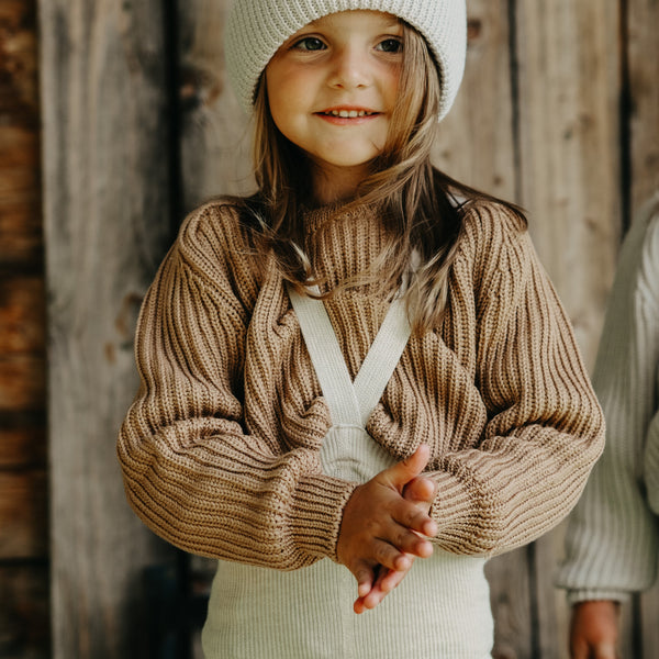 Silly Silas Unisex Footless Woollen Tights with Braces (Cream Blend)