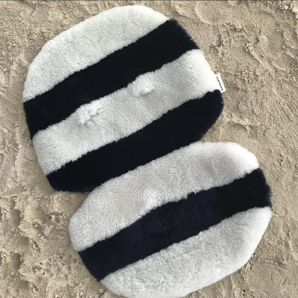 Striped Sheepskin Snuggler (Half Moon)