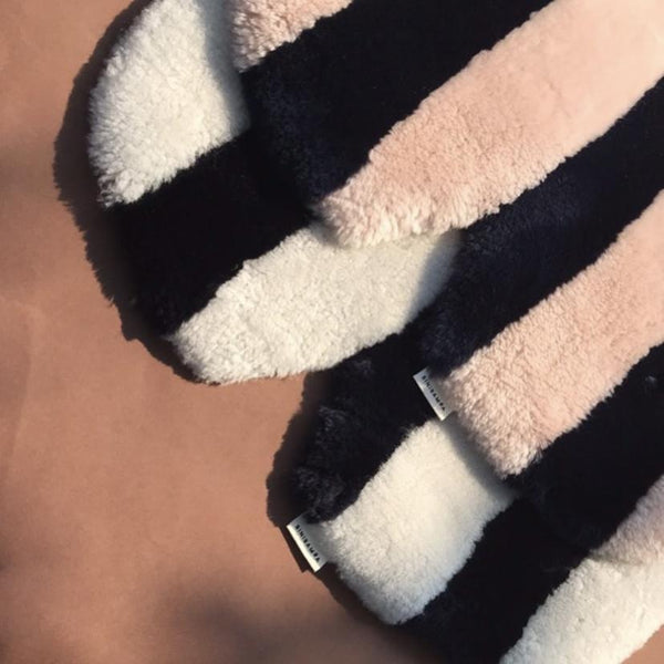 Striped Sheepskin Snuggler (Half Moon)