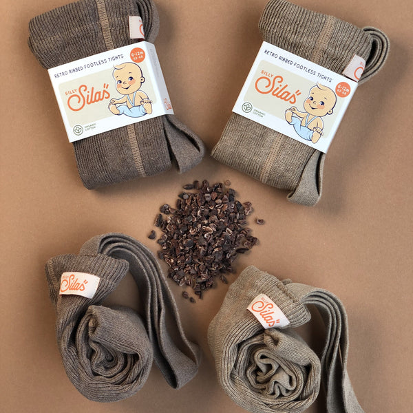 Silly Silas Footless Unisex Rib Tights with Braces (Cacoa)