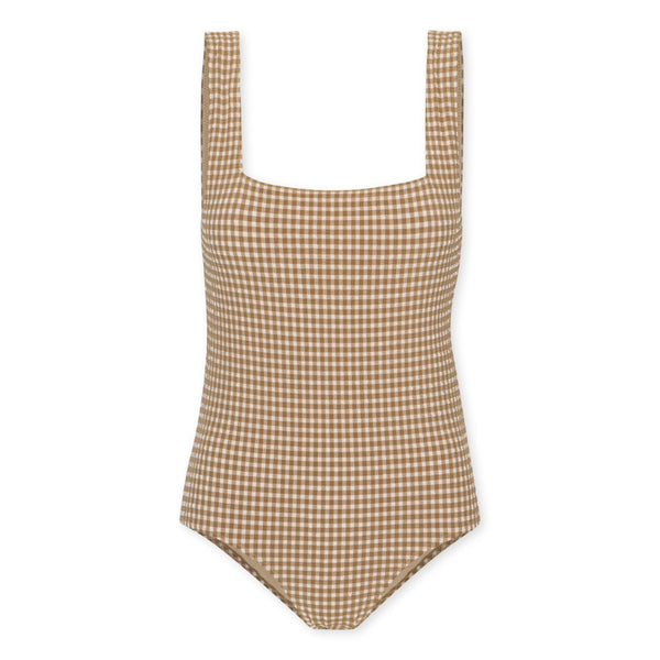 MAMA Fresia Gingham Check Swimsuit (Toasted Coconut)