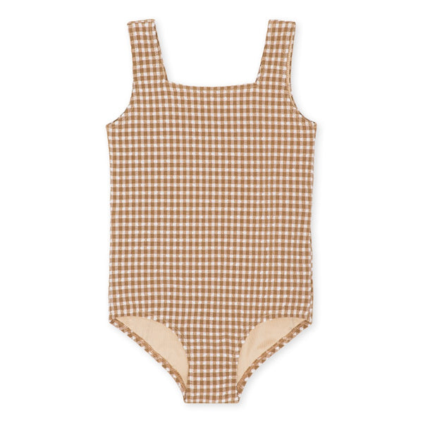 Fresia Gingham Check Swimsuit (Toasted Coconut)