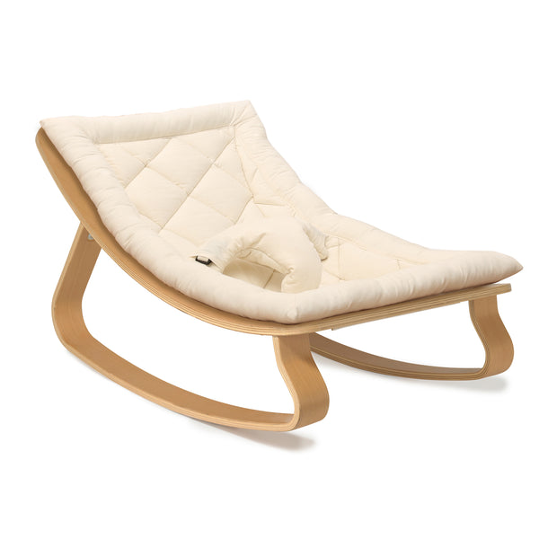 Levo Beech Baby Rocker with Organic Milk Cushion