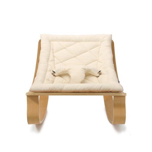 Levo Beech Baby Rocker with Organic Milk Cushion