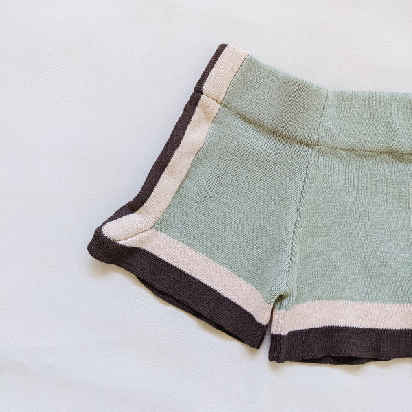 Lennon Knitted Shorts (Sage/Cocoa)