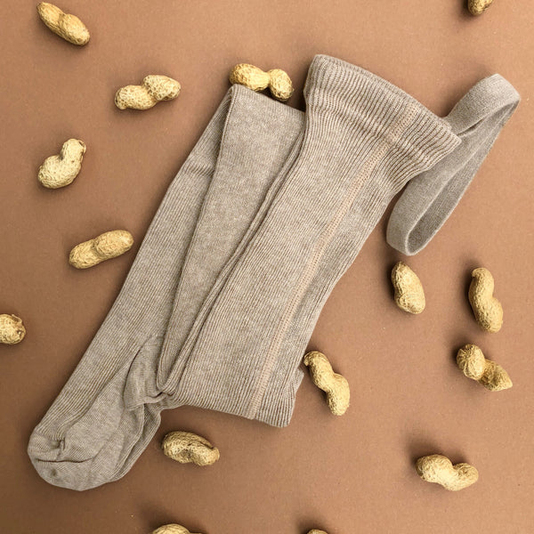 Silly Silas Unisex Rib Tights with Braces (Peanut)