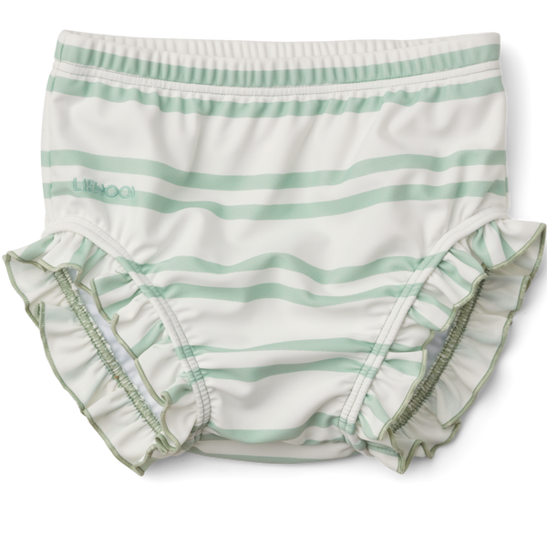 Mila Stripe Baby Swim Pants (Creme De La Creme/Dusty Mint)