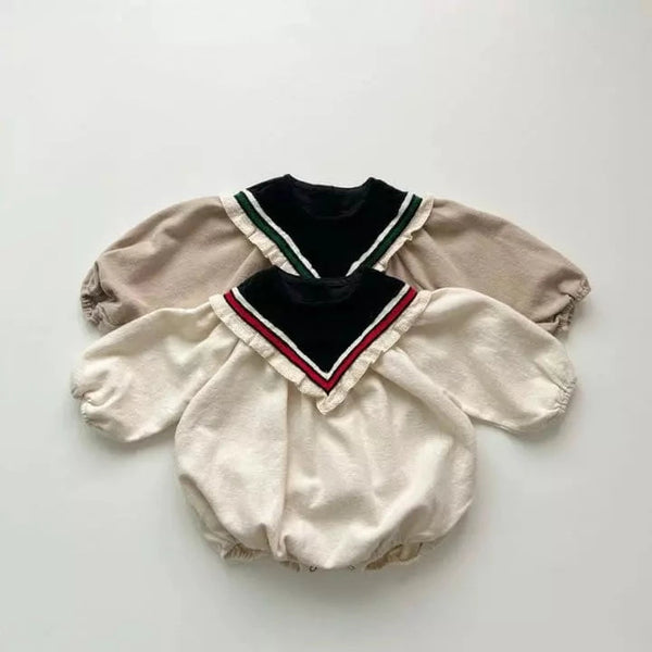 Mari Statement Collar Baby Romper (Cream)