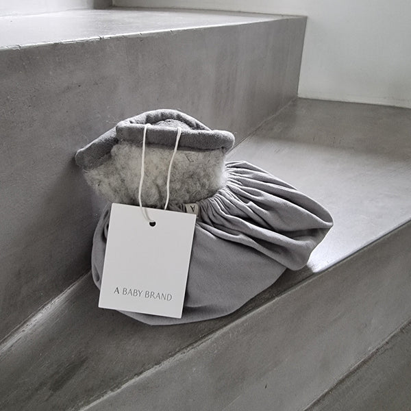 Grey Pure Wool Baby Booties