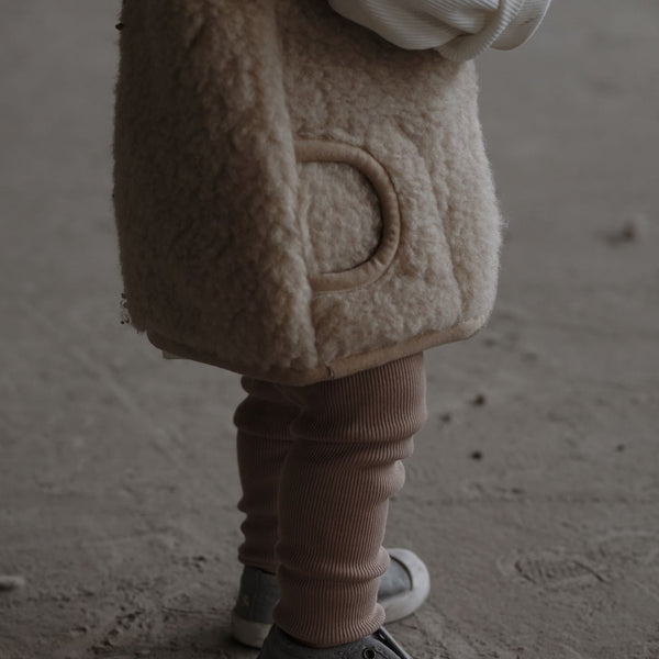 Clara 100% Wool Vest with Lining (Latte)