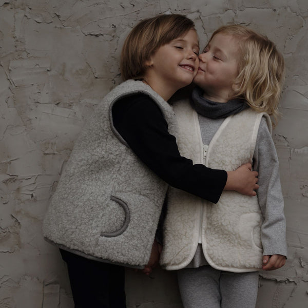 Clara 100% Wool Vest with Lining (Grey)