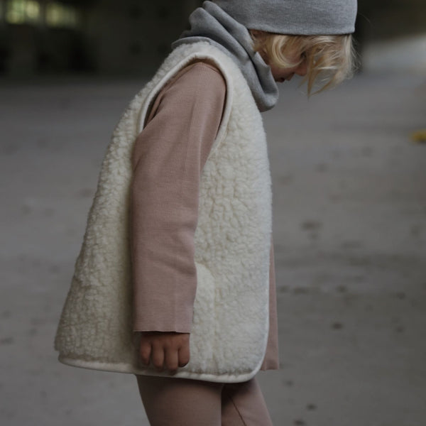 Clara 100% Wool Vest with Lining (Milk)