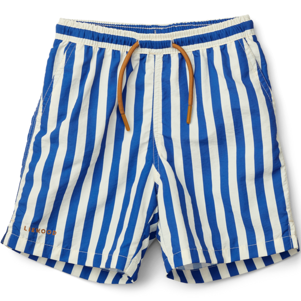 Per Stripe Board Shorts (Surf Blue/Creme De La Creme)