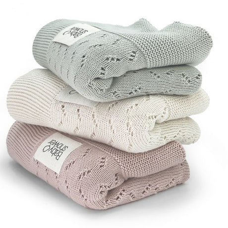 Super Soft Celular Cotton Knit Blanket (Grey)