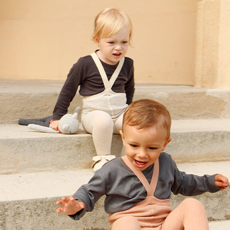 Silly Silas Unisex Rib Tights with Braces (Toffee)