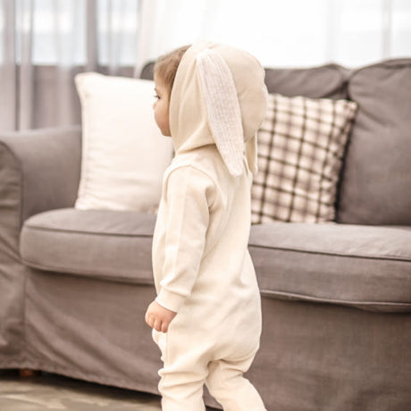 Bunny Ears Rabbit Romper Suit (Ivory)