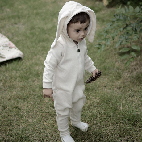 Bunny Ears Rabbit Romper Suit (Ivory)