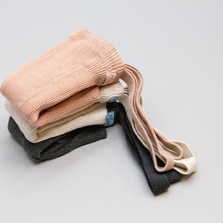 Silly Silas Unisex Rib Tights with Braces (Toffee)