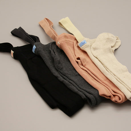 Silly Silas Unisex Rib Tights with Braces (Toffee)