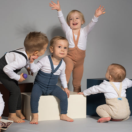 Silly Silas Footless Unisex Rib Tights with Braces (Toffee)