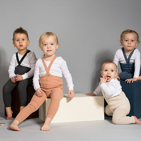 Silly Silas Footless Unisex Rib Tights with Braces (Toffee)