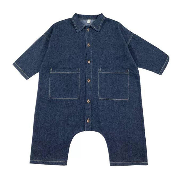 I Love My Mummy All in One Romper Overalls (Blue Denim)