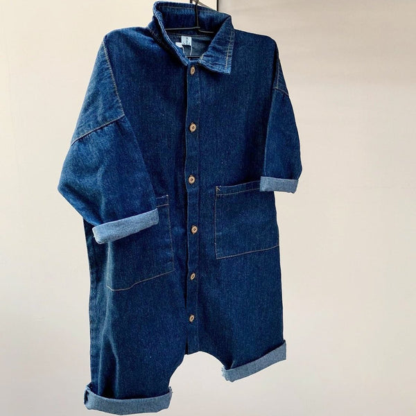 I Love My Mummy All in One Romper Overalls (Blue Denim)