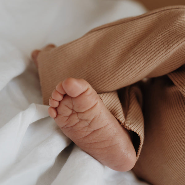 Carle Cotton Rib Footless Baby Romper (Biscuit)